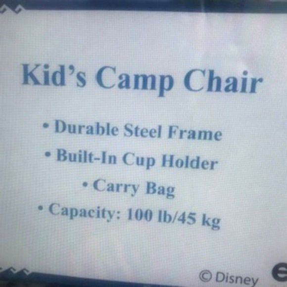 Frozen II Kids Camping Chair w/ Carrying Bag - Elsa & Anna Up to 100 Pounds - Picture 4 of 6